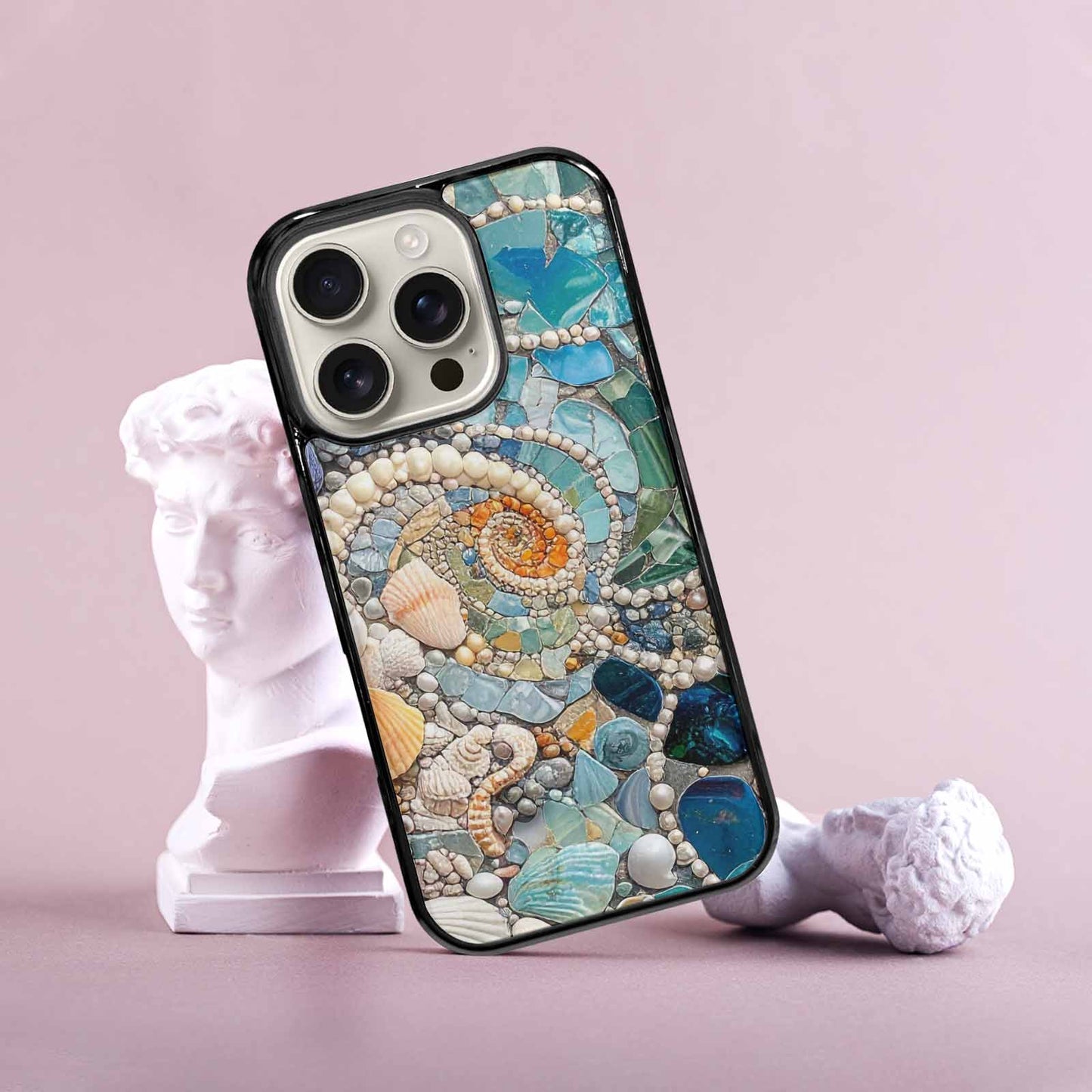 iPhone 16 Pro Case — Seashell Collage Seashell Collage Pattern Hundreds, Custom Art Phone Cover