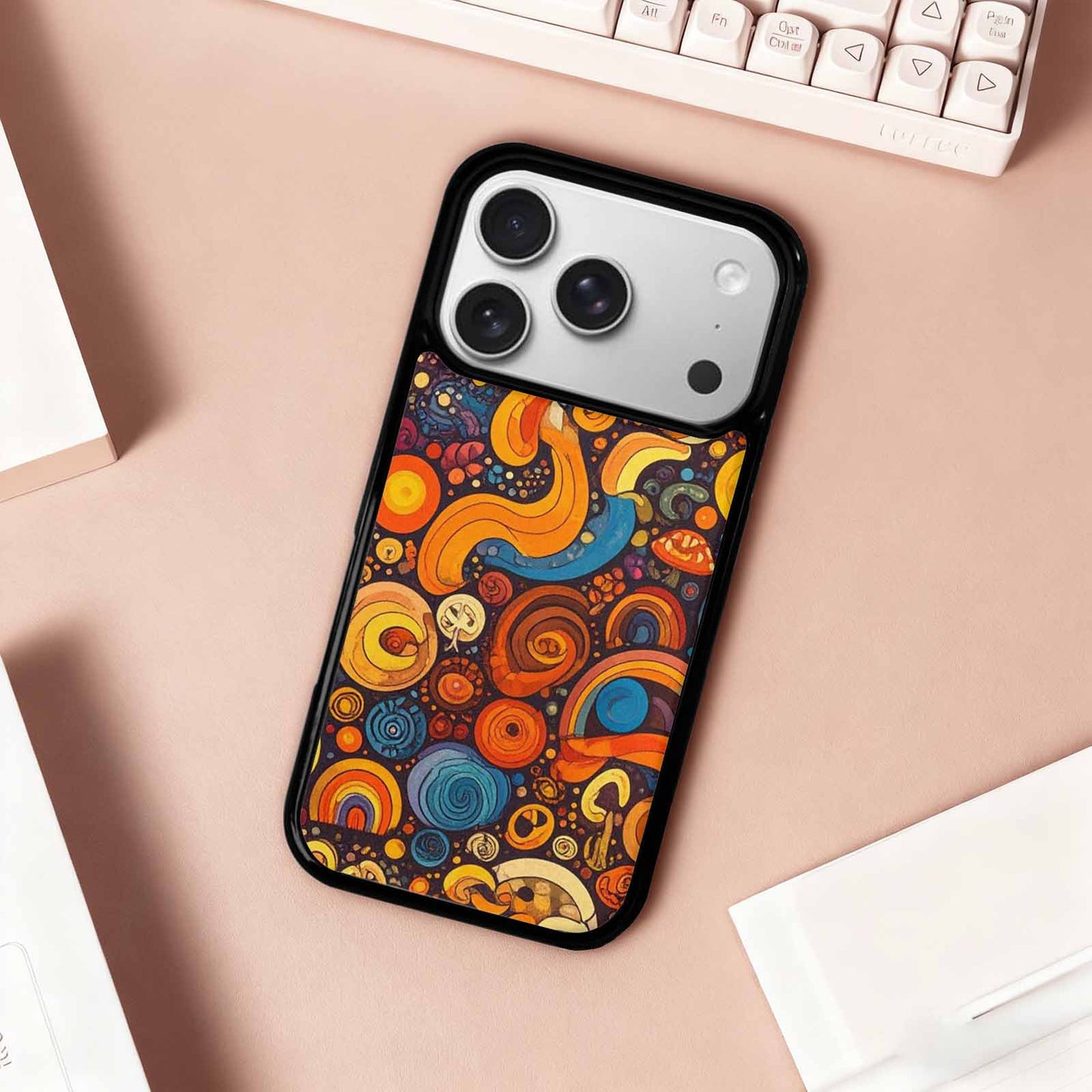 iPhone 17 Pro Case — Small Groovy Peace Sign Swirl Original, Custom Made Phone Cover