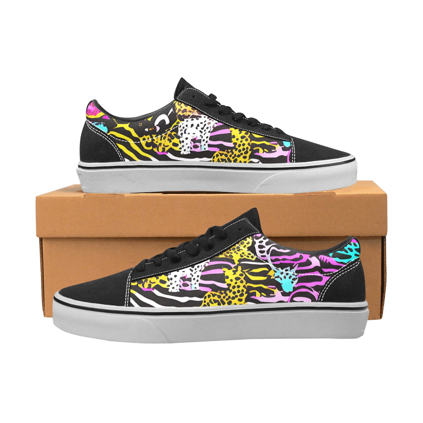 MEN'S Neon Animal Print Low Top Skateboarding Dreamcore Custom Sneakers
