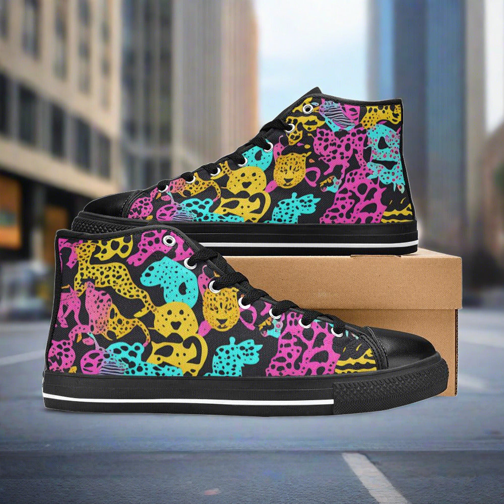 Cherry Blossom Magenta Gold Custom WOMEN Bold Art - Freaky Shoes | Custom Art Sneakers