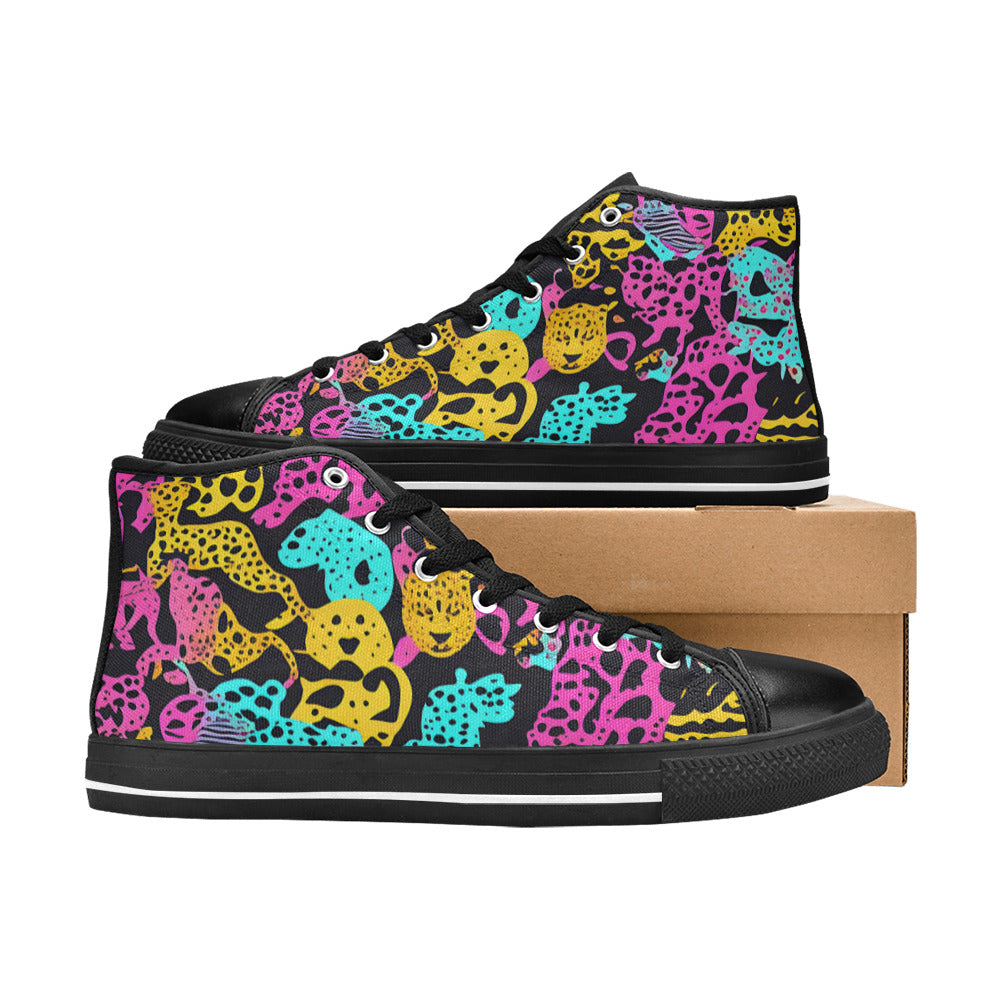 WOMEN'S Animal Print Art High Top Canvas Wallpaper Art Custom Shoes