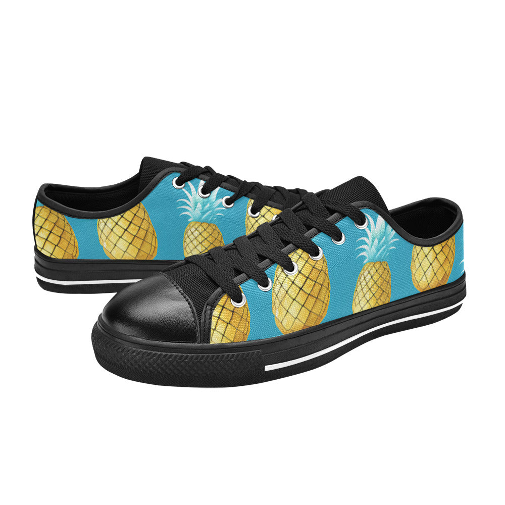 WOMEN'S Cool Pineapples Canvas Wallpaper Art Custom Sneakers