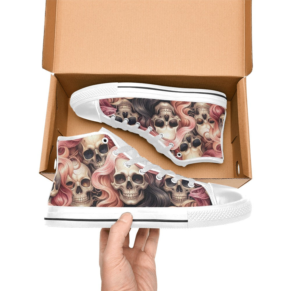 MEN'S Dark Feminine Flowing Hair High Top Canvas Y2K Custom Shoes