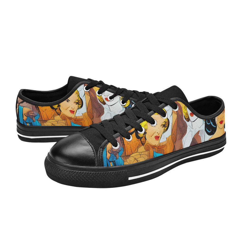 MEN'S Cc Pop Art Canvas Surreal Custom Sneakers