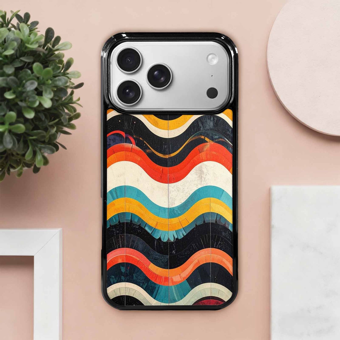 iPhone 17 Pro Max Case — Retro Wave Scallop Stripe Retro Vintage, Personalized Phone Case