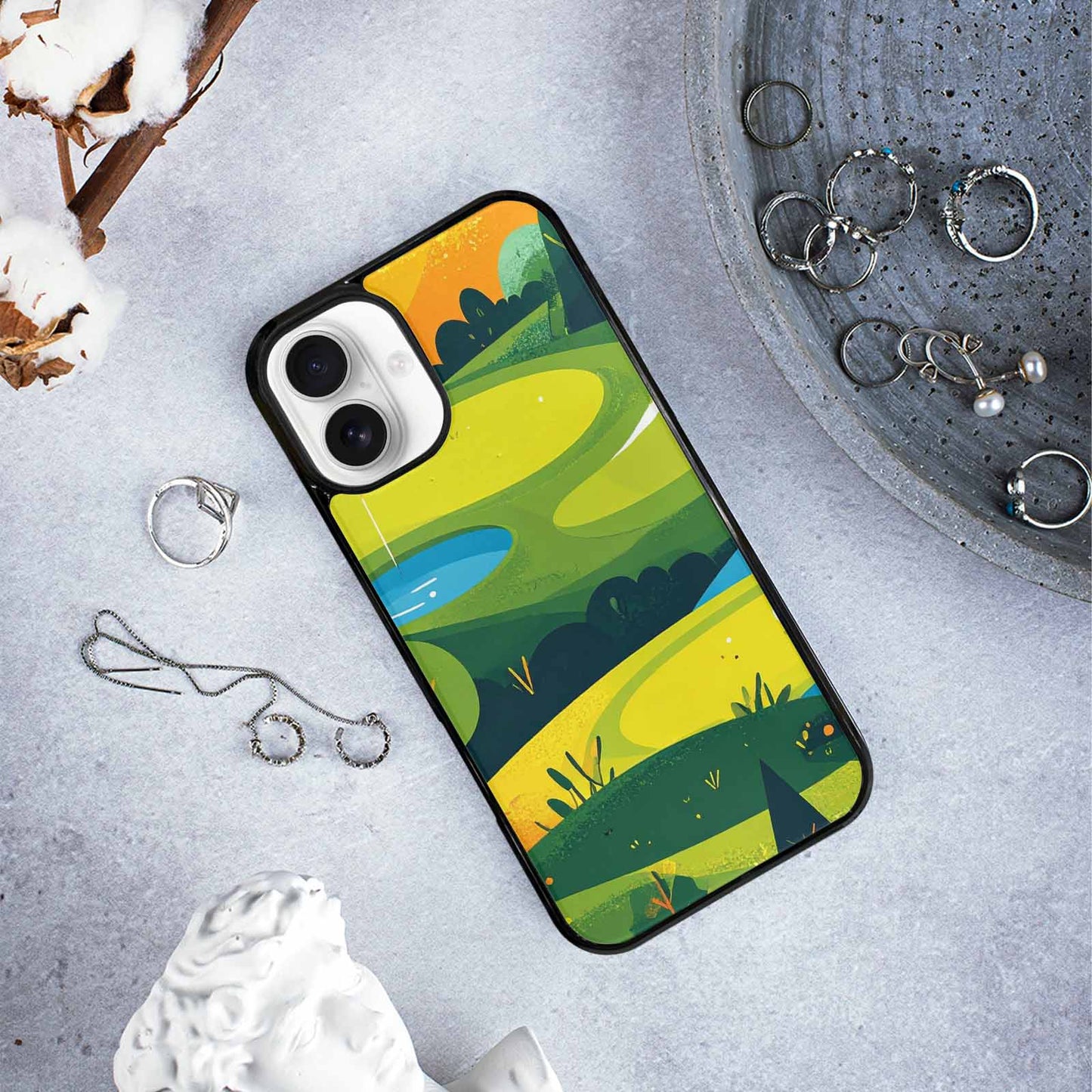 iPhone 16 Plus Case — Golf Cartoon Art Pattern, Personalized Phone Case
