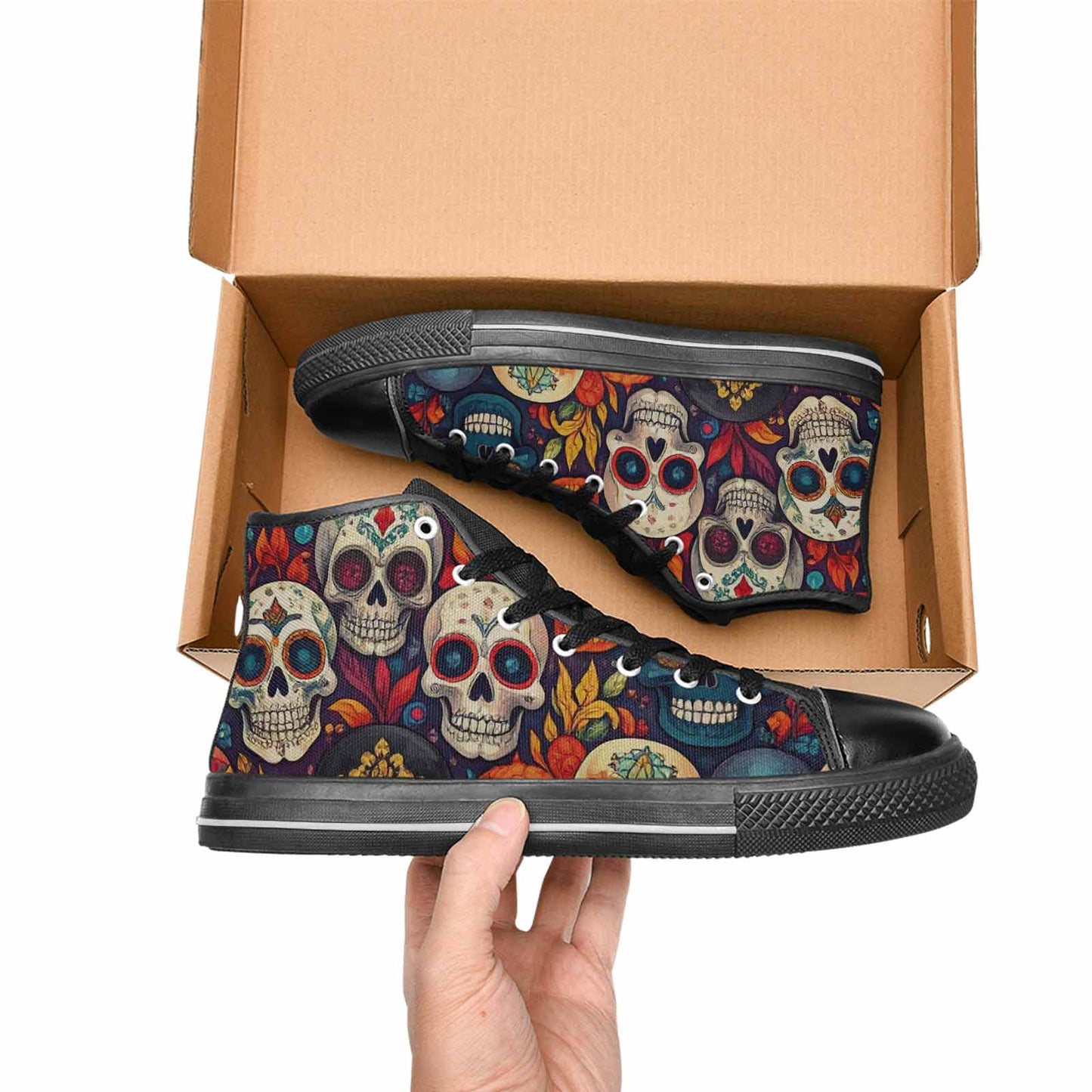 MEN'S Skull High Top Canvas Dark Academia Shoes