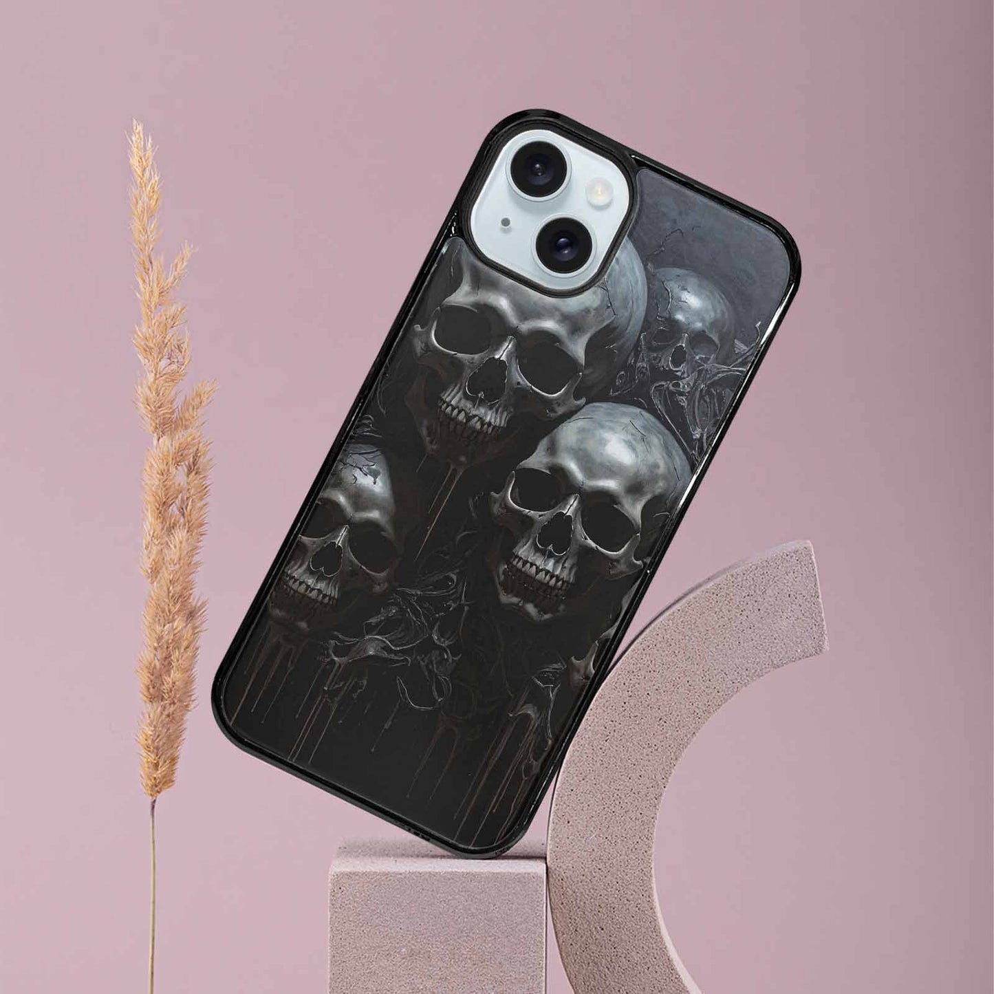 iPhone 15 Plus Case — Grey Dark Black And Grey Tones, Custom Art Phone Cover