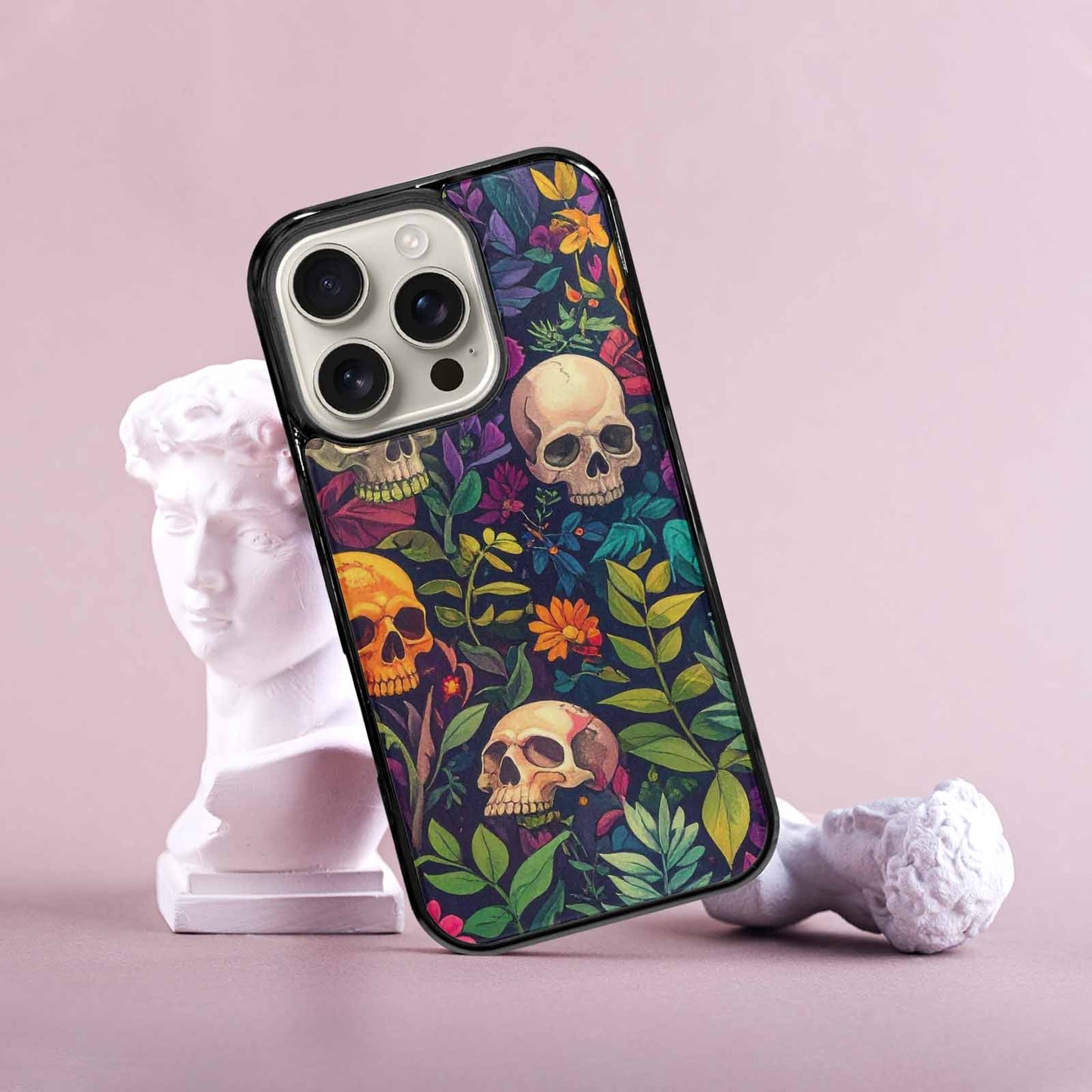 iPhone 16 Pro Case — Skulls Botanicalskulls Pattern, Custom Designed Case Cover