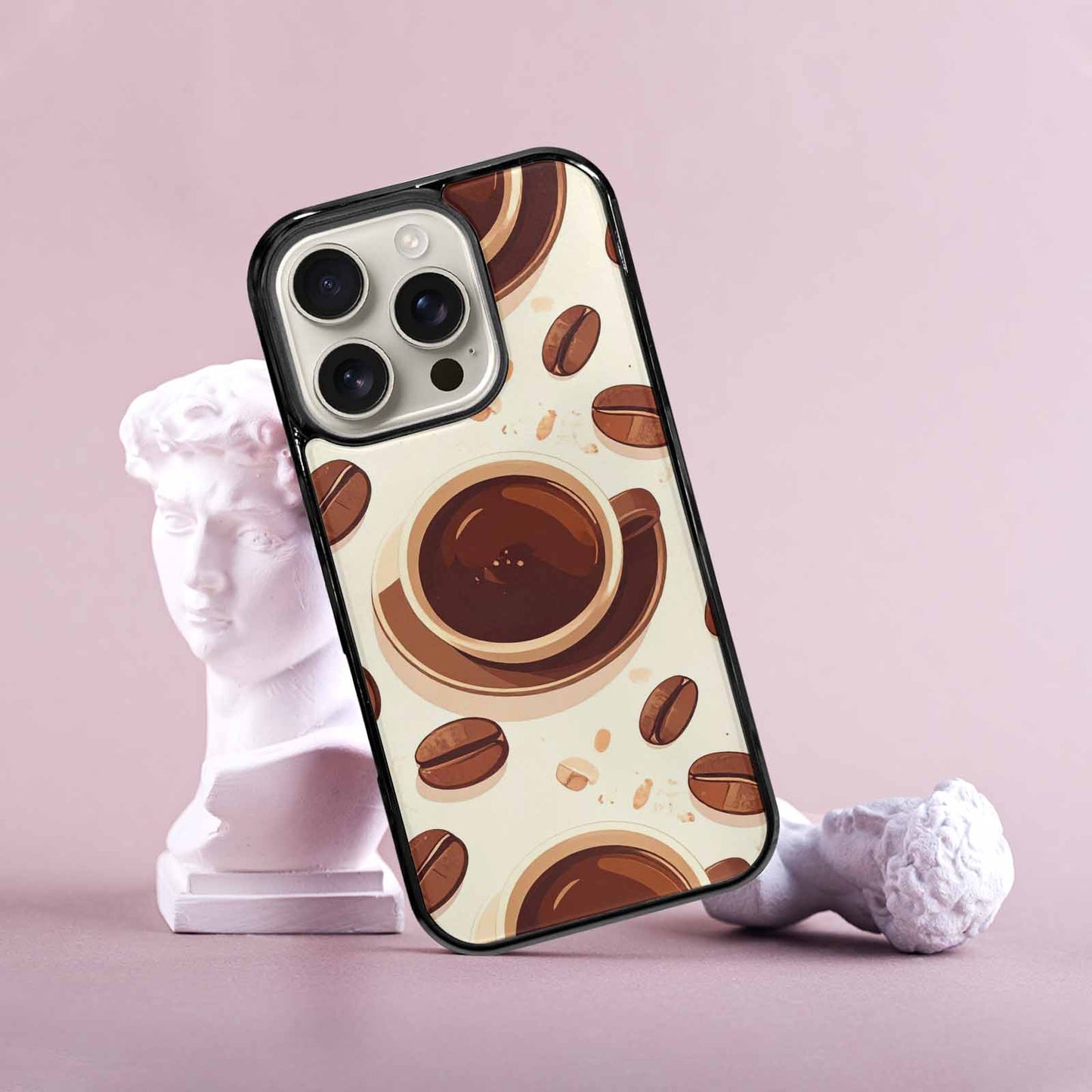 iPhone 16 Pro Case — Coffee Cup And Bean Pattern Seamless, Original Design Phone Case