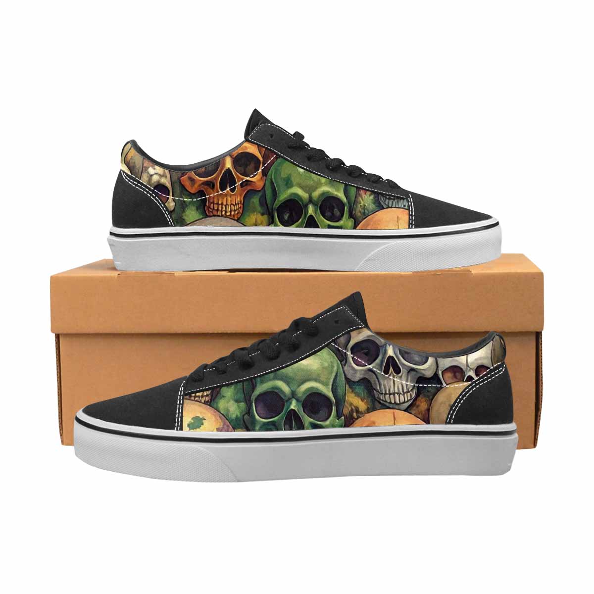 WOMEN'S Skulls Lace-Up Canvas Aesthetic Custom Shoes