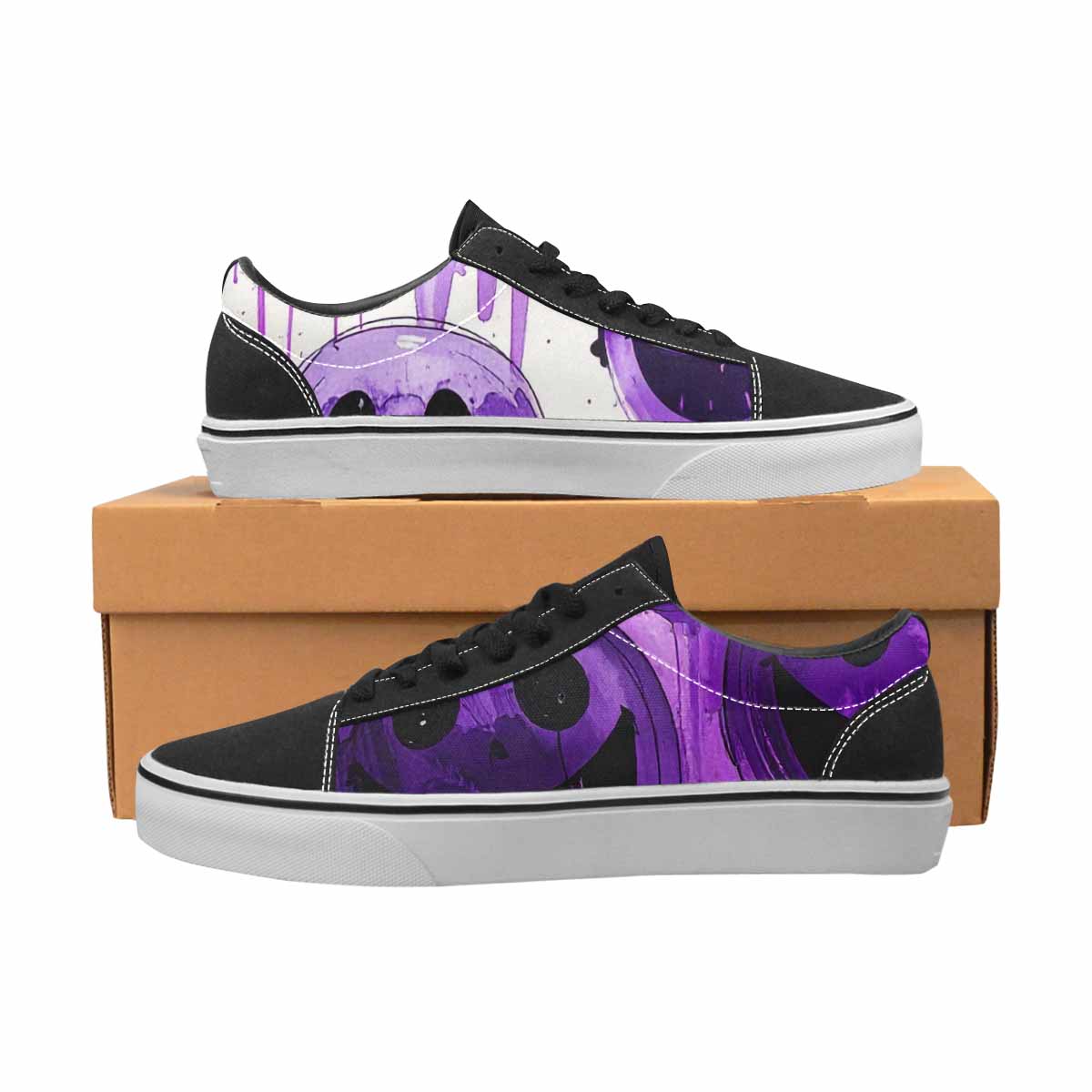 WOMEN'S Melting Moon Smiley Lace-Up Canvas Neon Fantasy Shoes