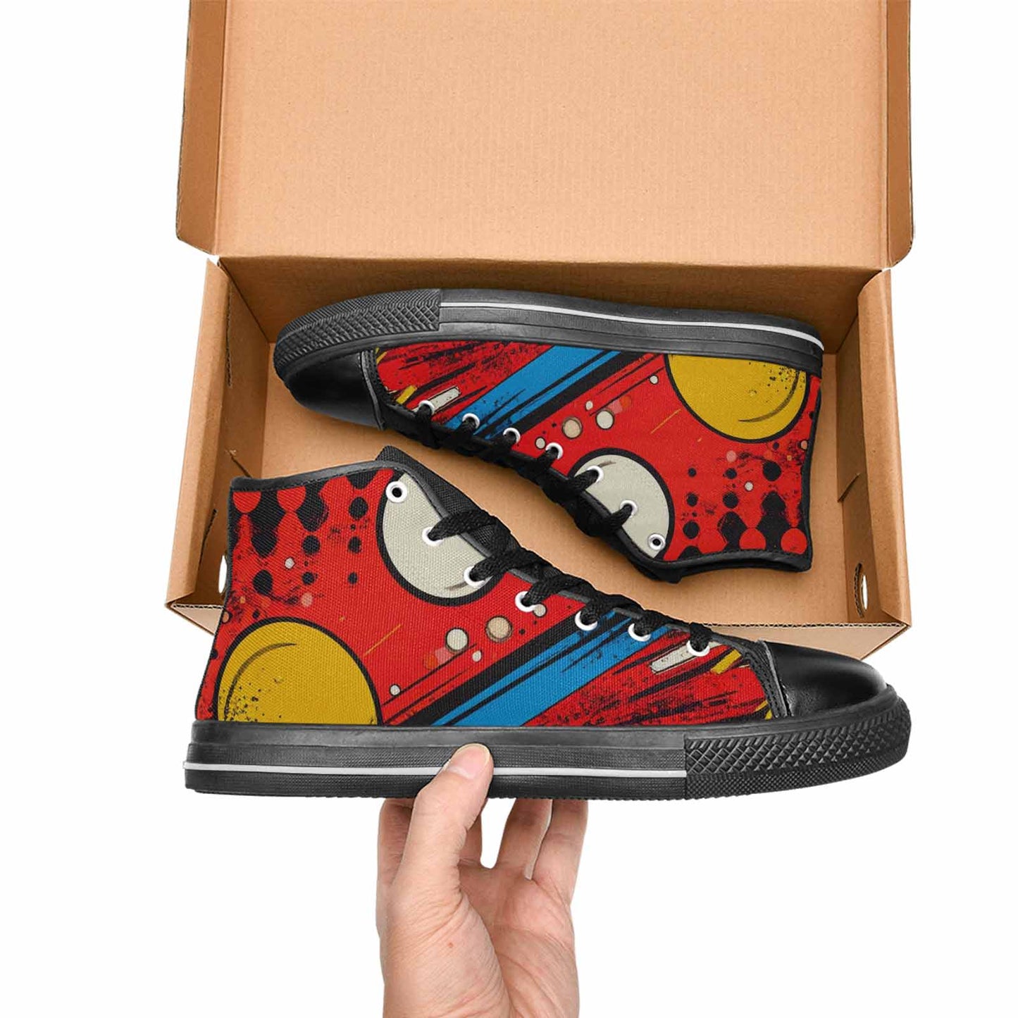 MEN'S Comic Book Halftone High Top Canvas Grunge Shoes