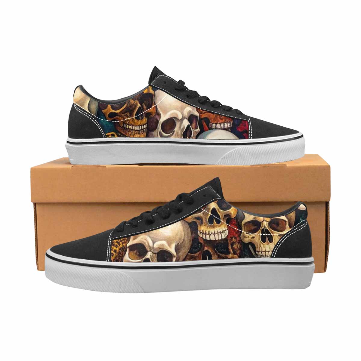 WOMEN'S Skulls Lace-Up Canvas Cottagecore Sneakers