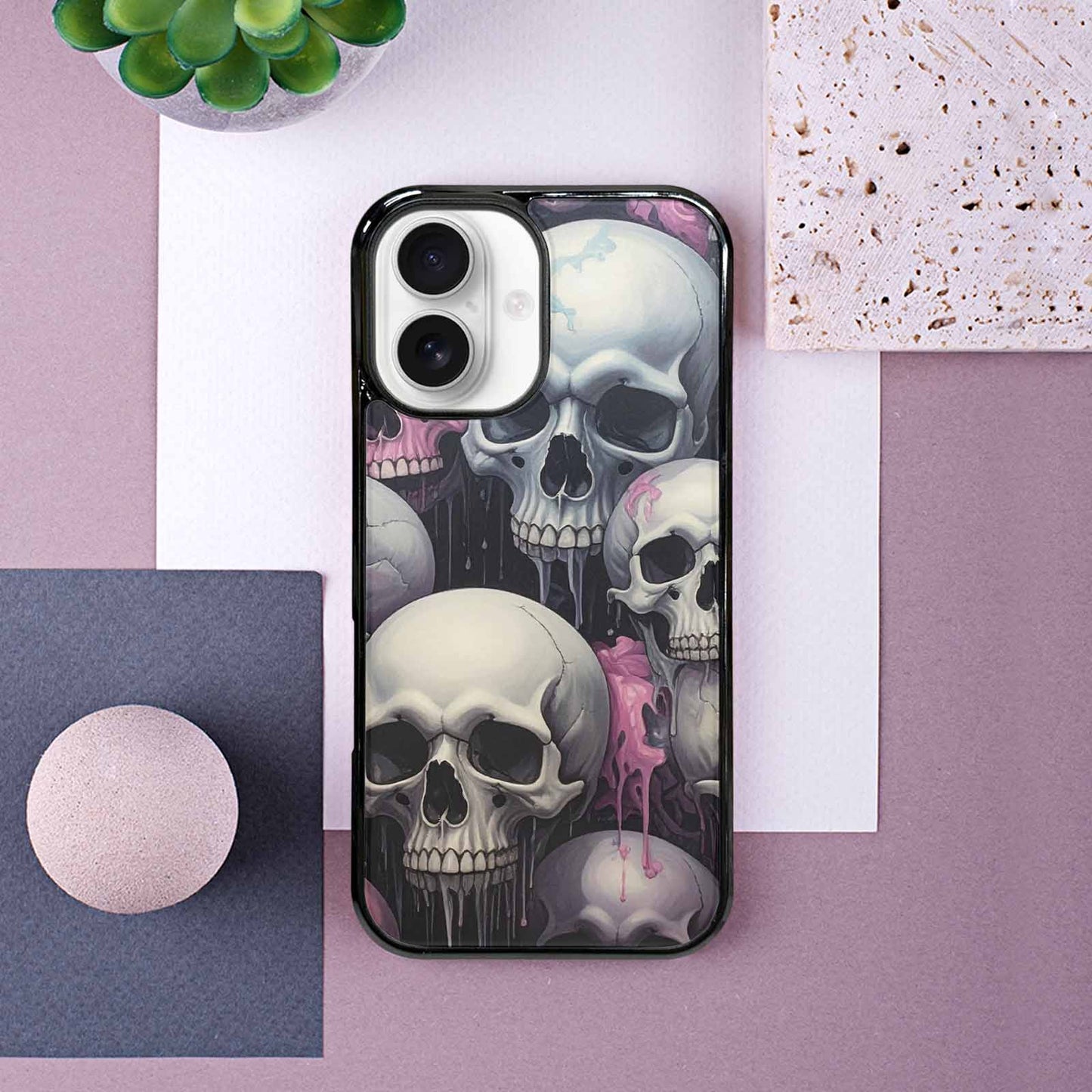 iPhone 16 Case — Dark Black And White Color Tone, Custom Print Case Cover