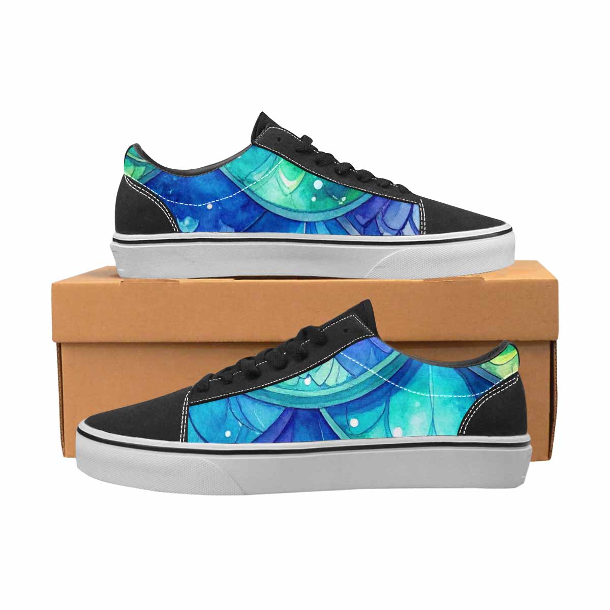 MEN'S Mermaid Scale Canvas Lace-Up Y2K Custom Shoes