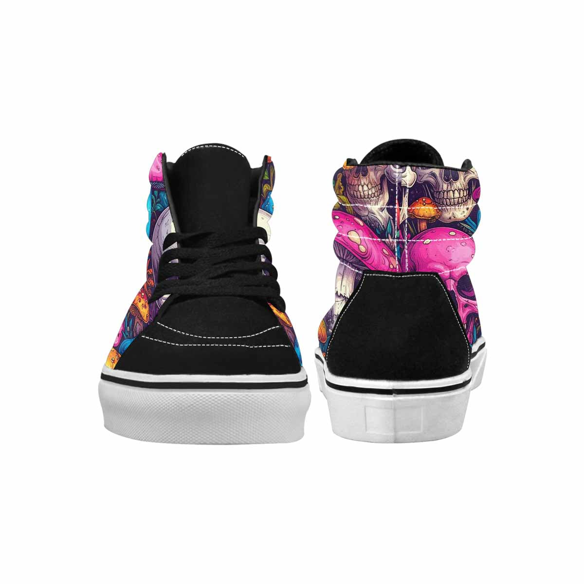 WOMEN'S Mushroom Skull High Top Canvas Cottagecore Custom Sneakers
