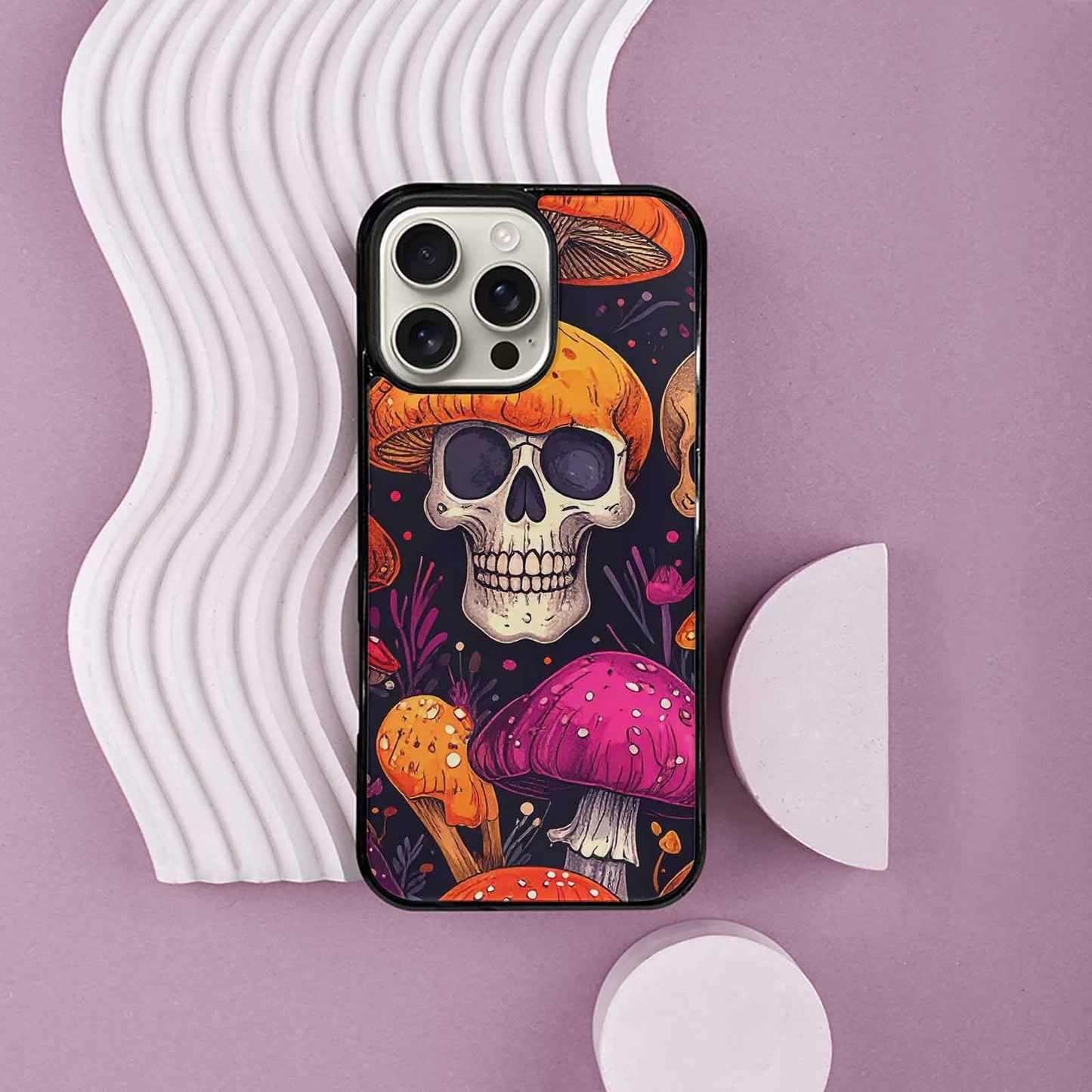 iPhone 16 Pro Max Case — Mushroom Skulls Custom, Custom Made Phone Cover