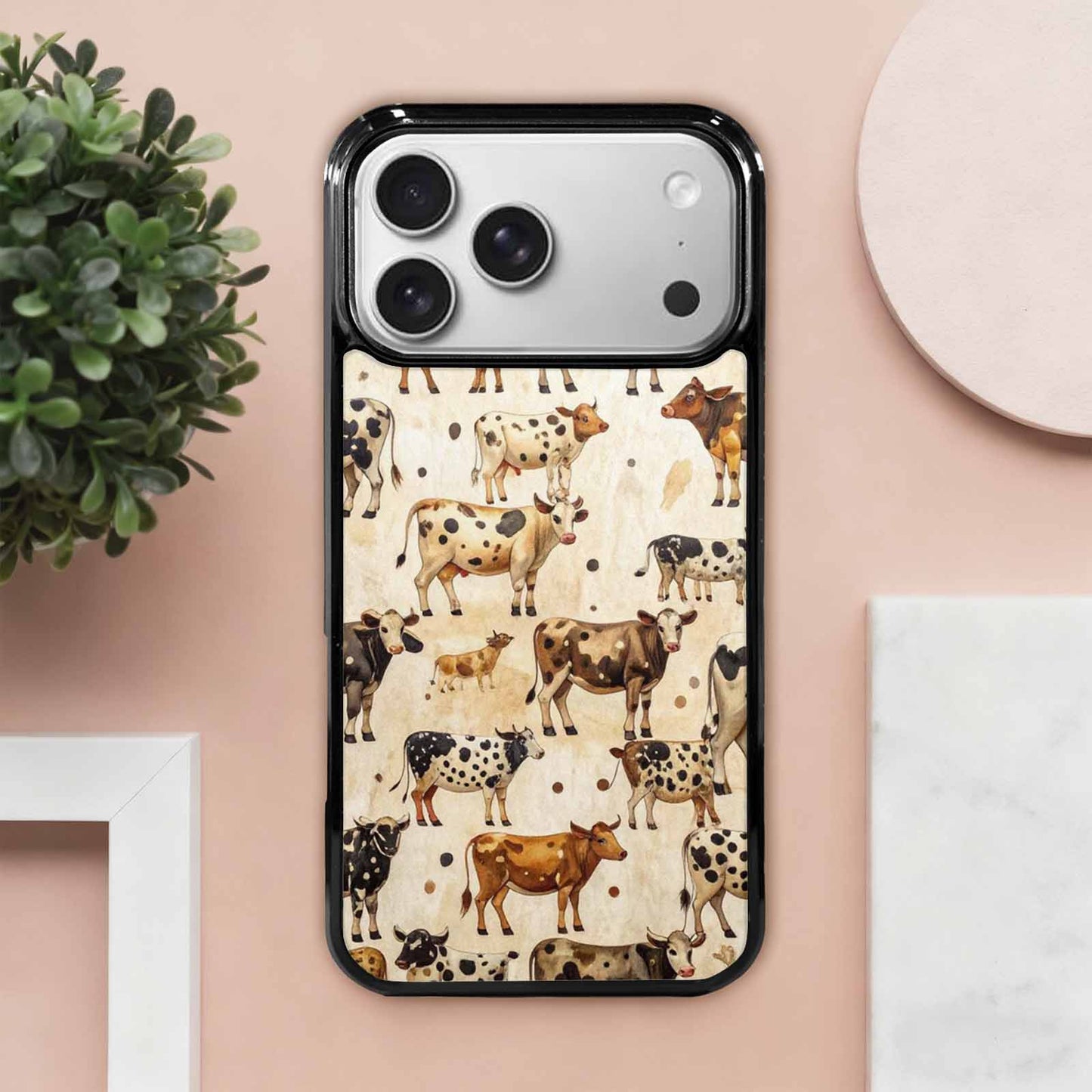 iPhone 17 Pro Max Case — Small Cow Animal Print Animal Print, Custom Phone Case