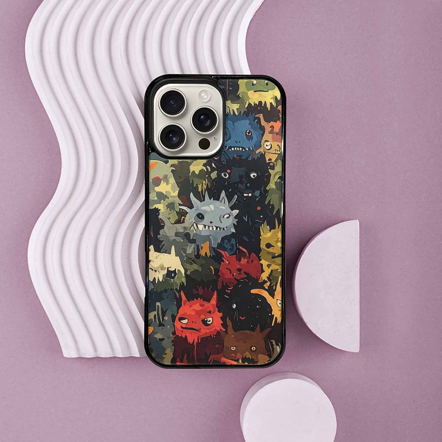 iPhone 16 Pro Max Case — Monsters Camomonsters Pattern Okl, Custom Made Phone Cover