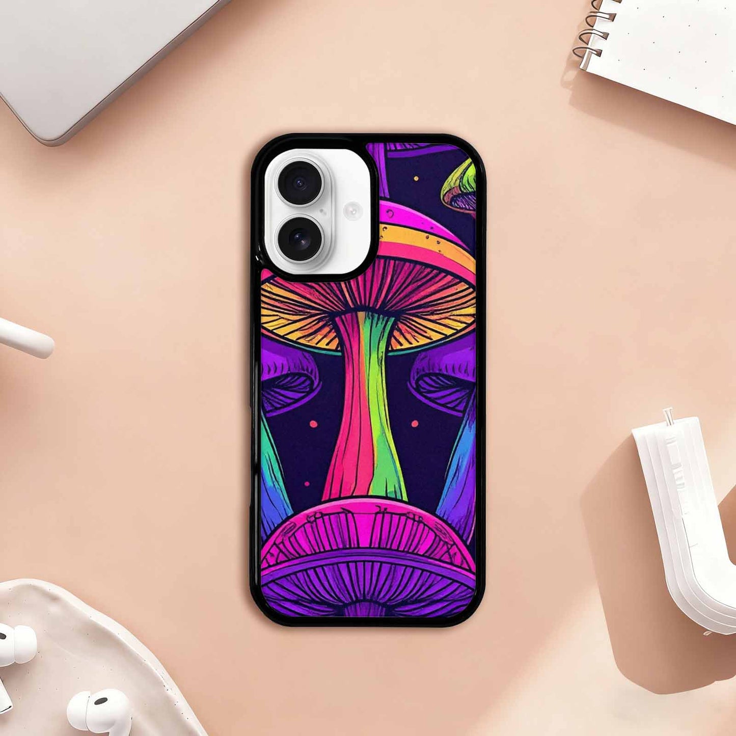 iPhone 17 Case — Psychedelic Mushroom Cartoon Pattern Cartoon Cute, Custom Phone Case
