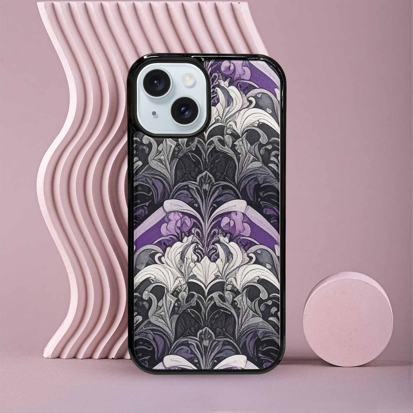 iPhone 15 Case — Asexual Flag Color Theme Small Rainbow, Custom Printed Phone Case