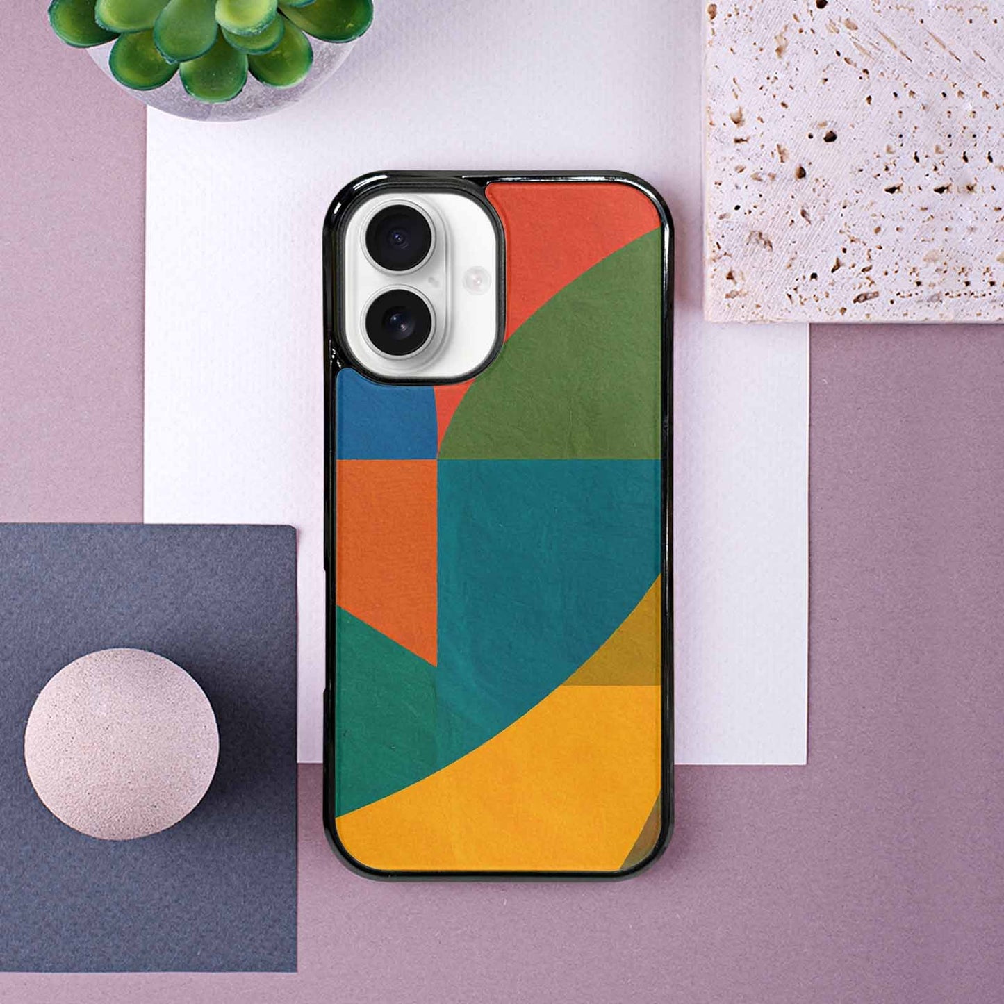 iPhone 16 Case — 1990s Memphis Art Pattern, Custom Printed Phone Case