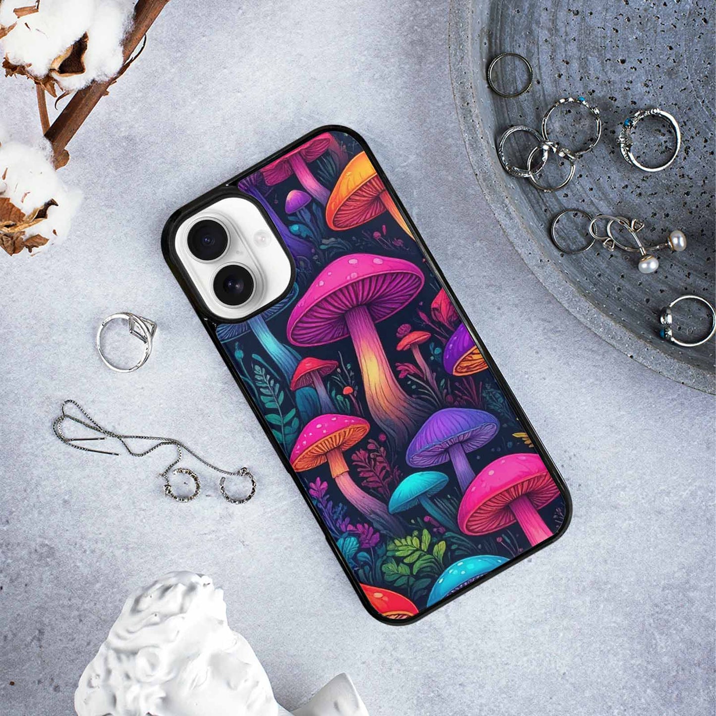 iPhone 16 Plus Case — Psychedelic Mushroom, Original Design Phone Case