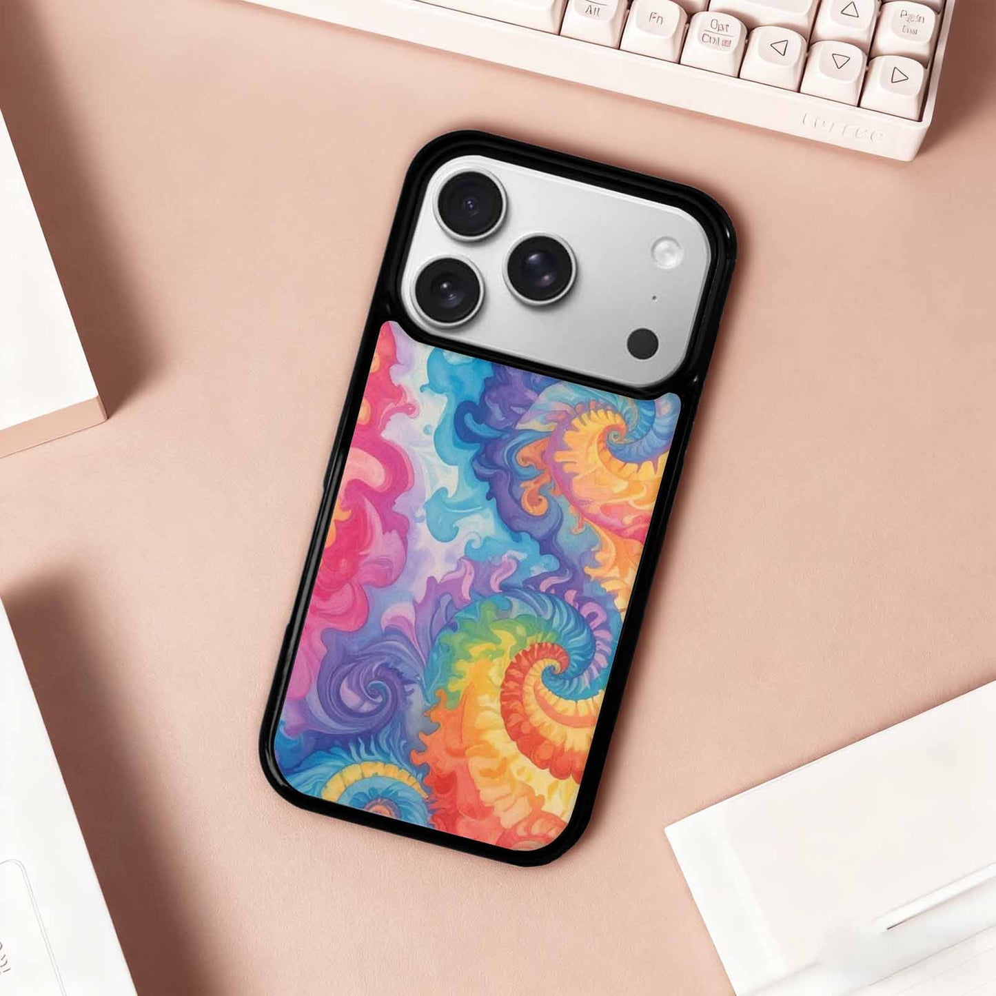 iPhone 17 Pro Case — Tie Dye Swirls Tie Dye Tie, Custom Made Phone Cover