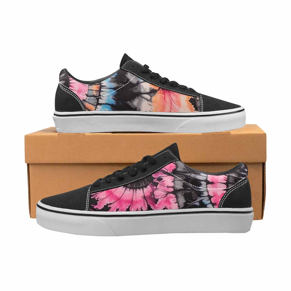 WOMEN'S Tie Lace-Up Canvas Kaleidoscope Sneakers