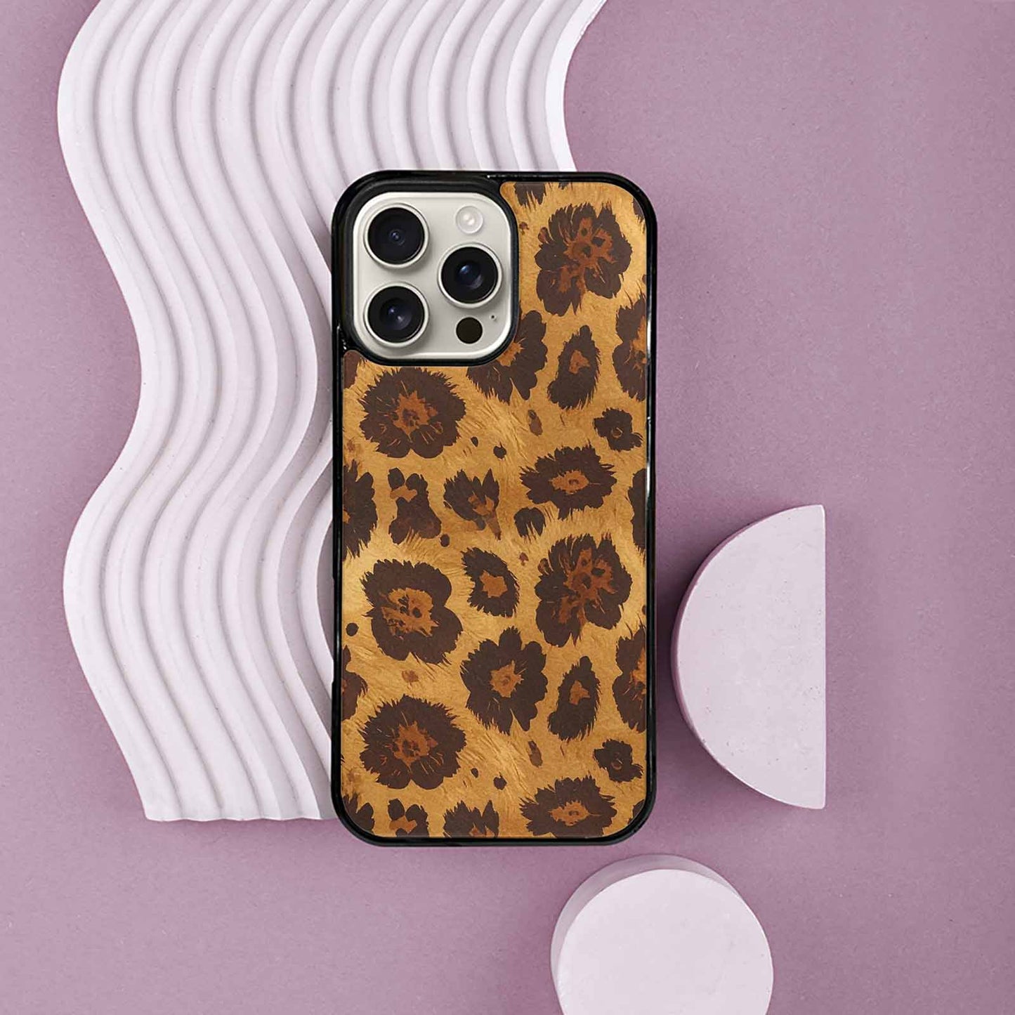 iPhone 16 Pro Max Case — Classic Leopard Print Warm Golden Tan, Custom Art Phone Cover