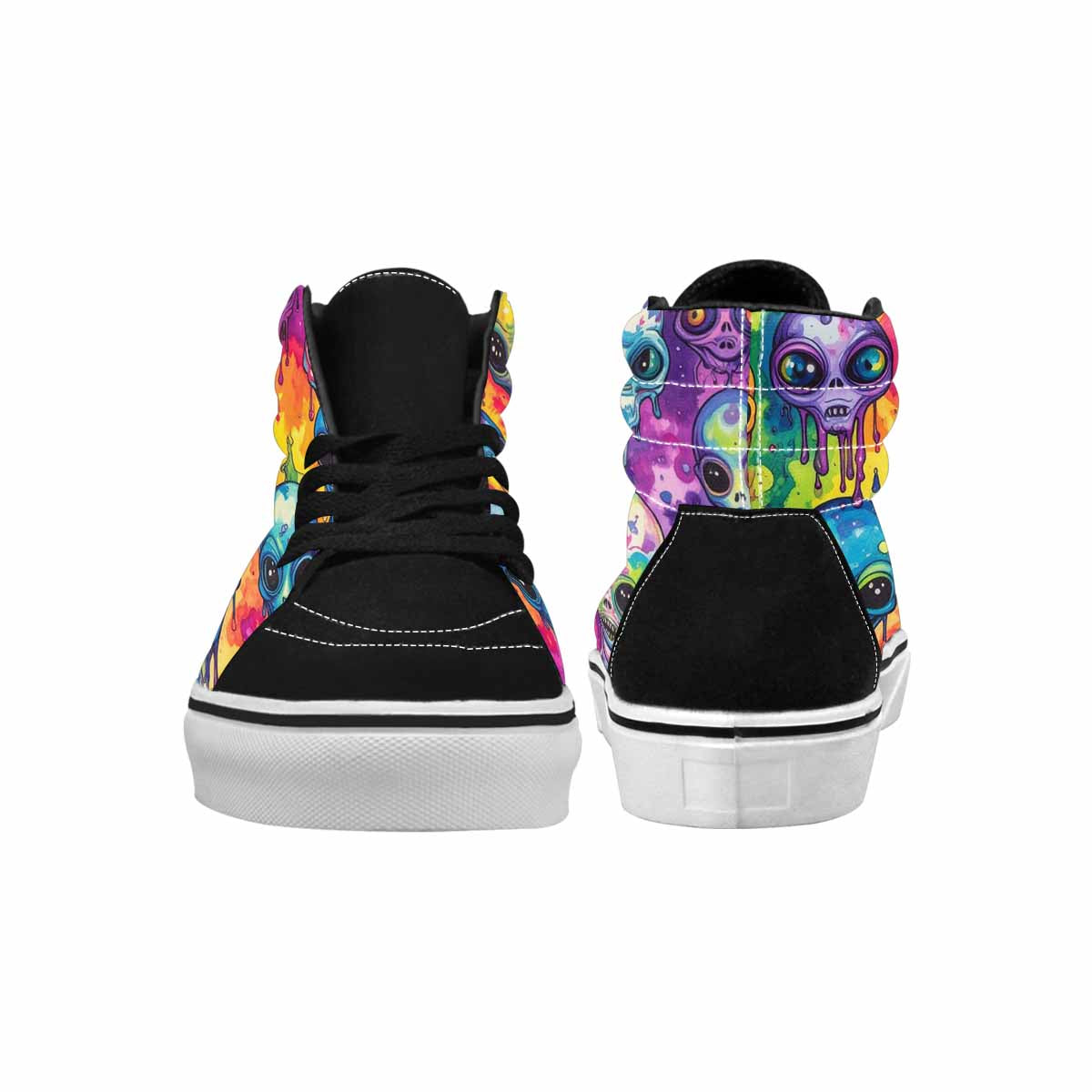 MEN'S Melting Aliens High Top Canvas Neon Fantasy Shoes