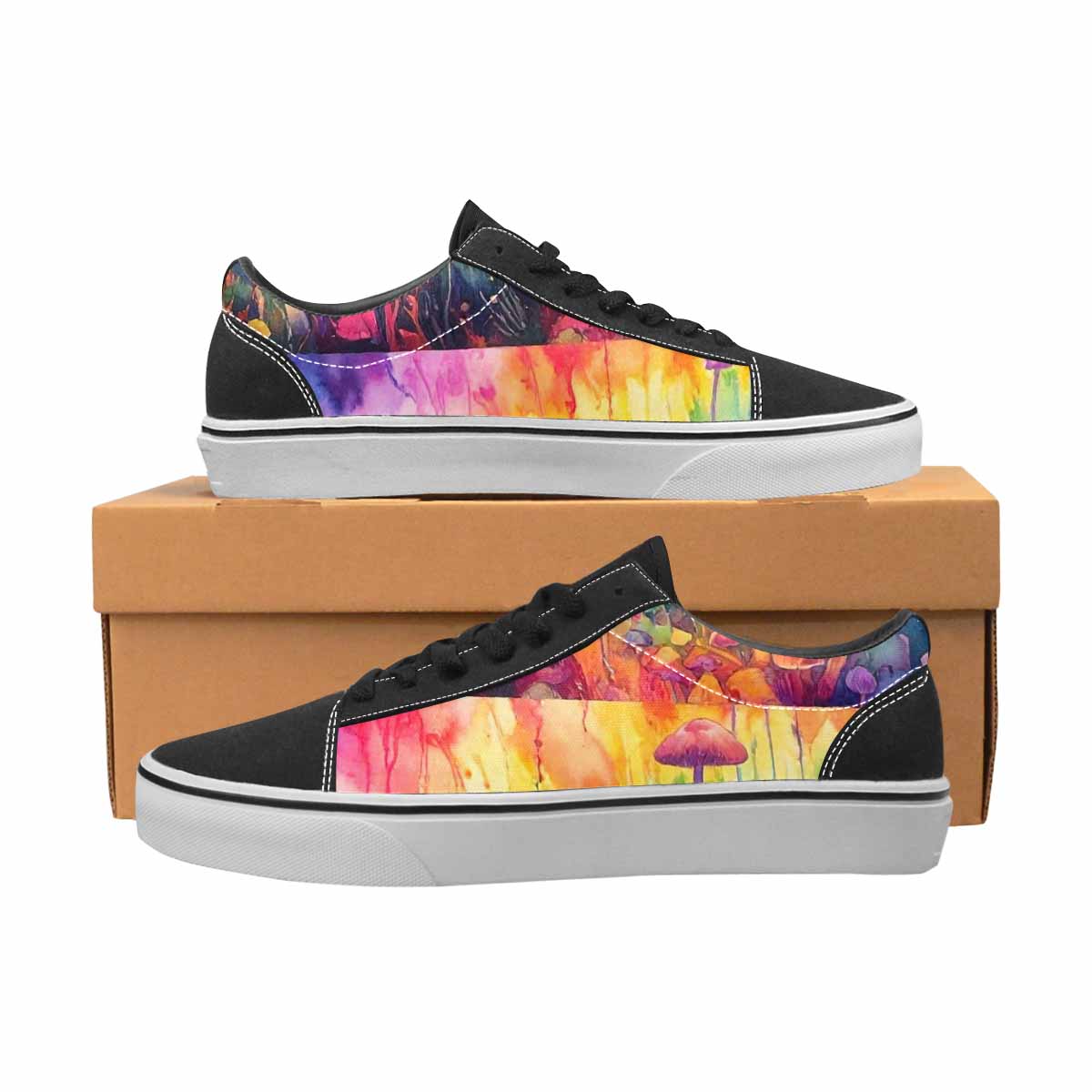 WOMEN'S Mushrooms Tie Dye Lace-Up Canvas Y2K Custom Shoes