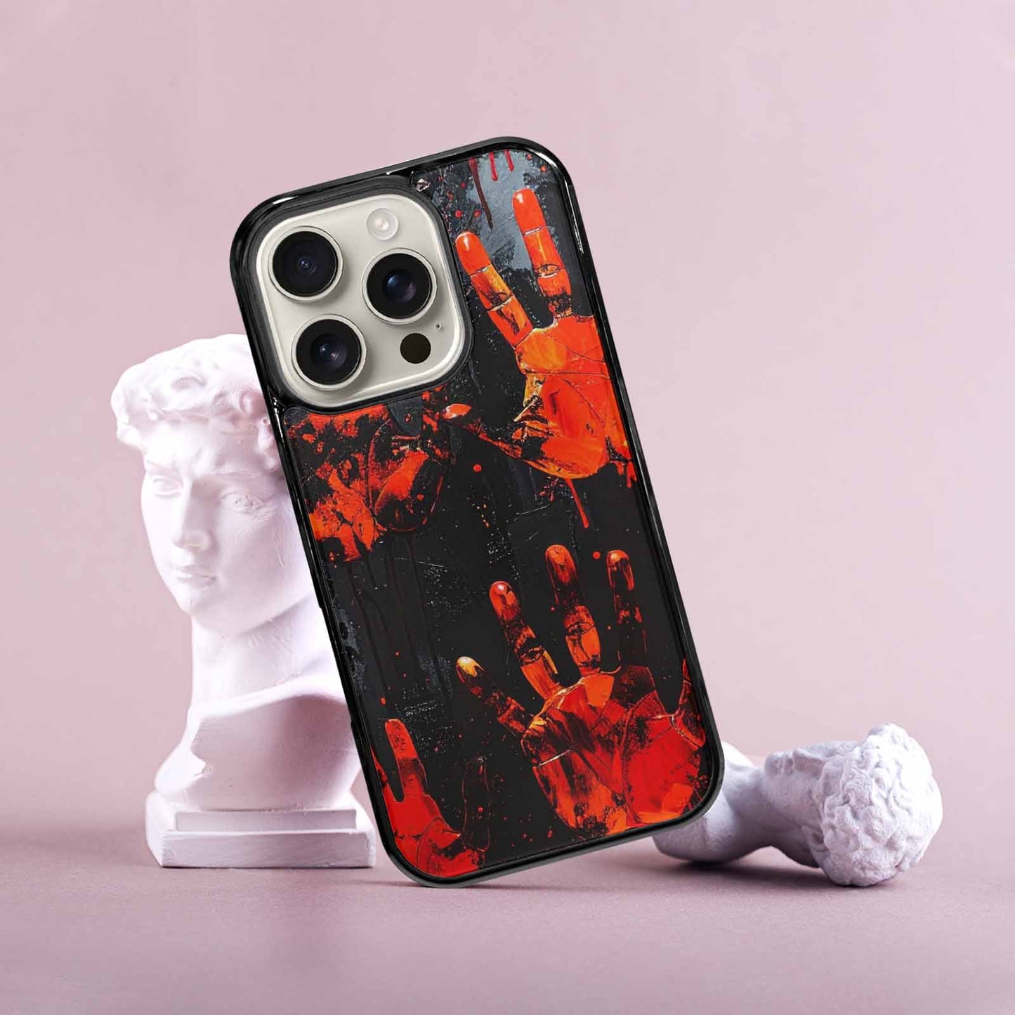 iPhone 16 Pro Case — Halloween Splatter Handprint, Original Design Phone Case
