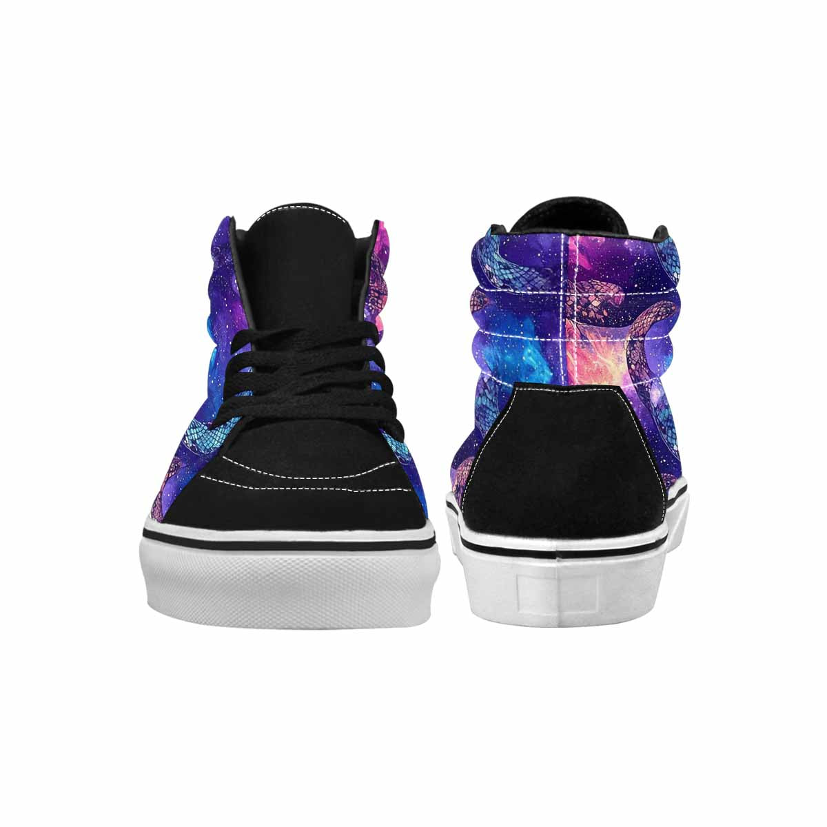 WOMEN'S Galaxy Snake Print High Top Canvas Dark Academia Custom Sneakers