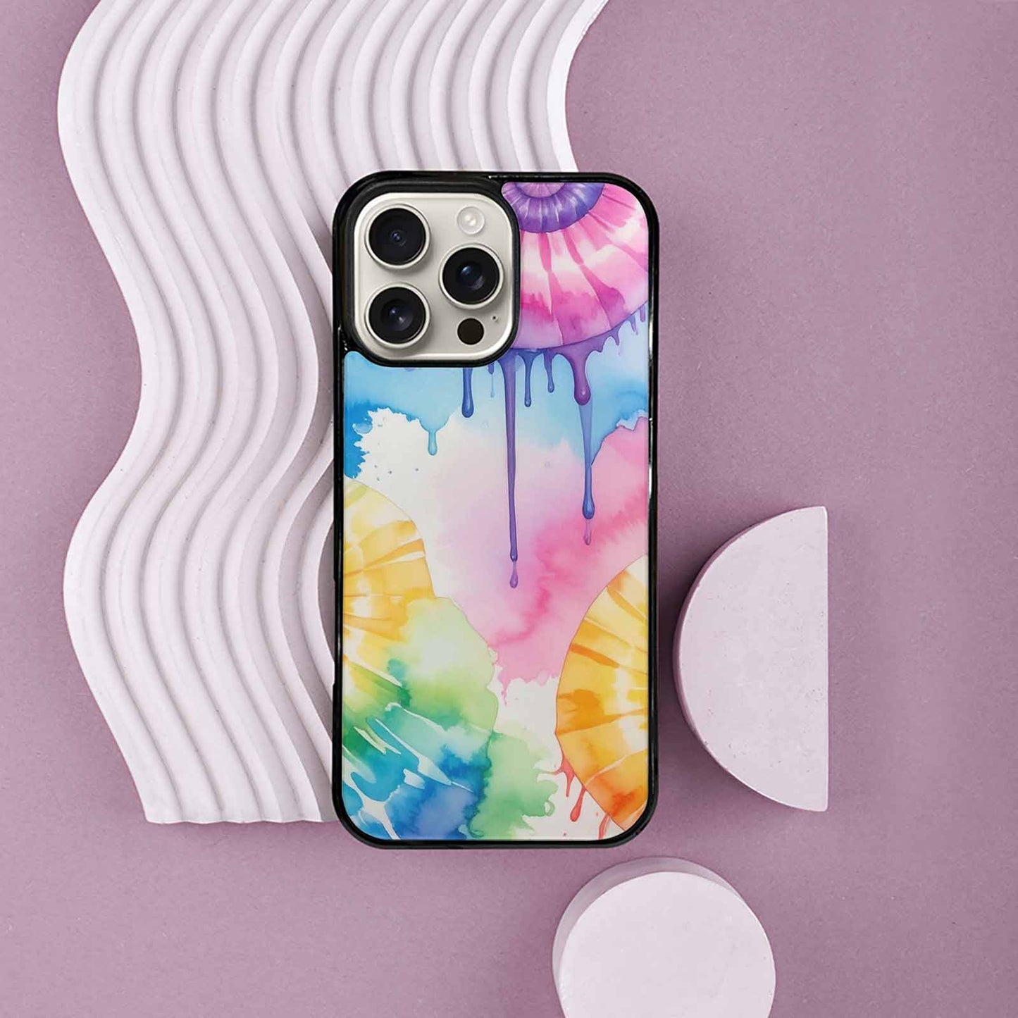 iPhone 16 Pro Max Case — Dripping Tie Dye Spiral, Unique Phone Case Design