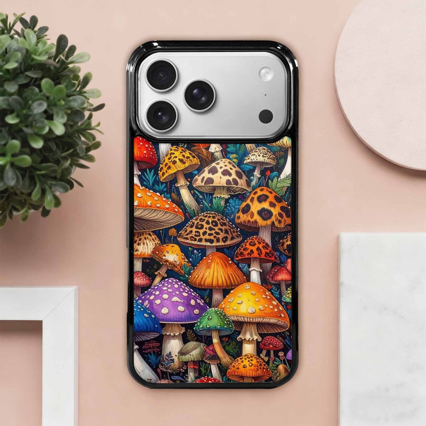 iPhone 17 Pro Max Case — Mushrooms Pattern Hundreds Of Original Art, Custom Art Phone Cover