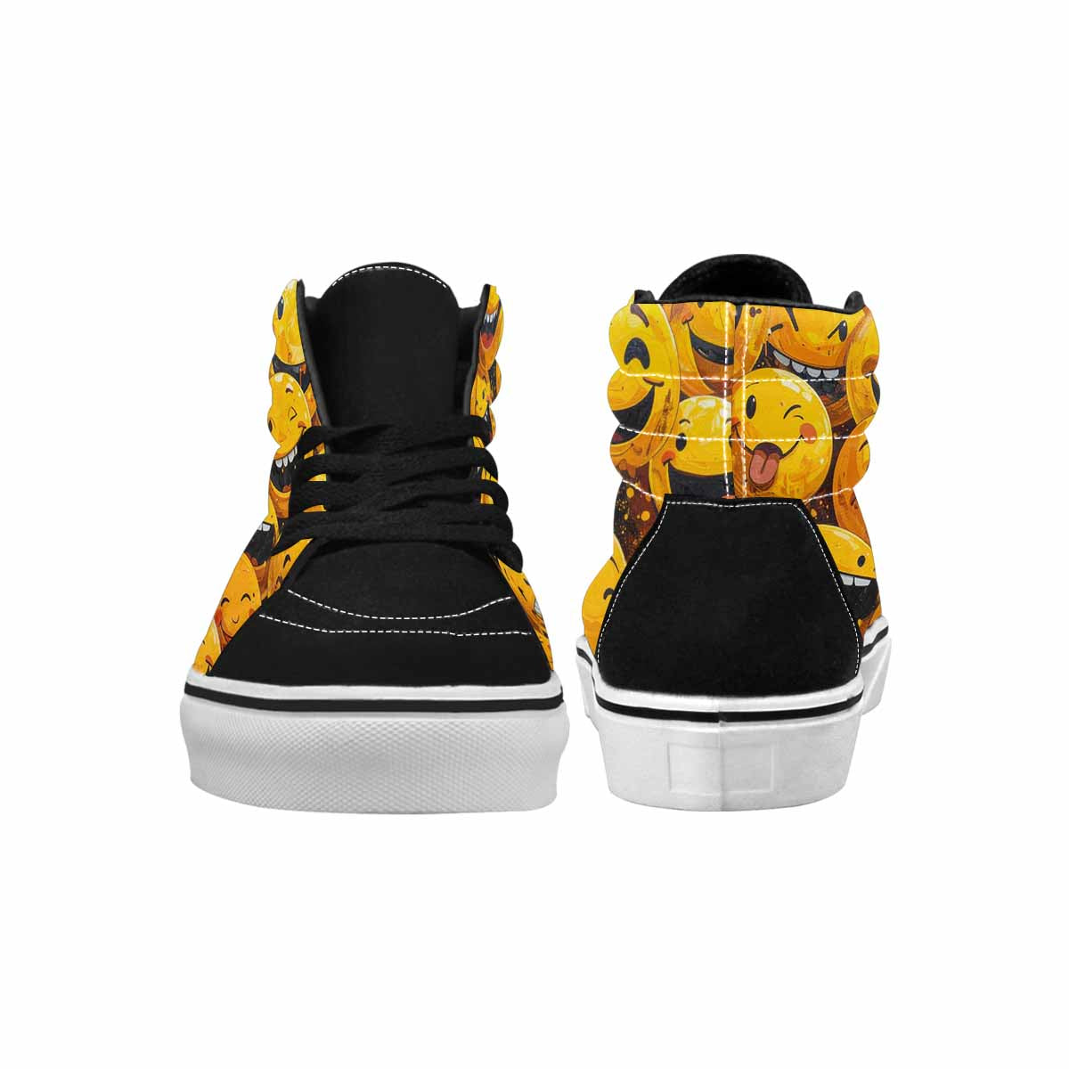 MEN'S Melting Moon Smiley — High Top Canvas Kaleidoscope Sneakers