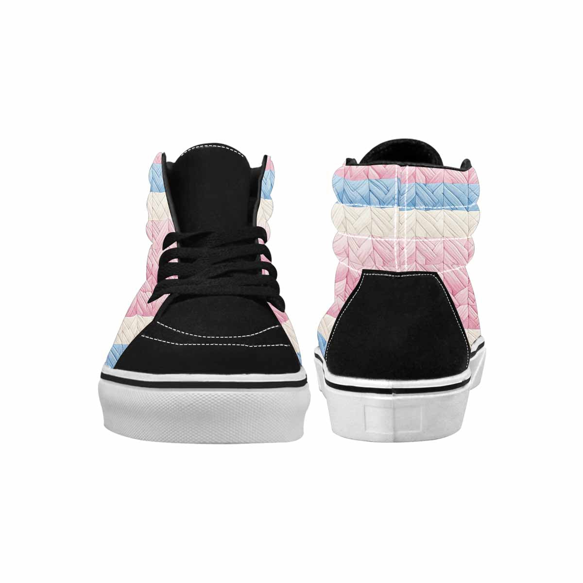WOMEN'S Transgender Flag Color High Top Canvas Cottagecore Sneakers