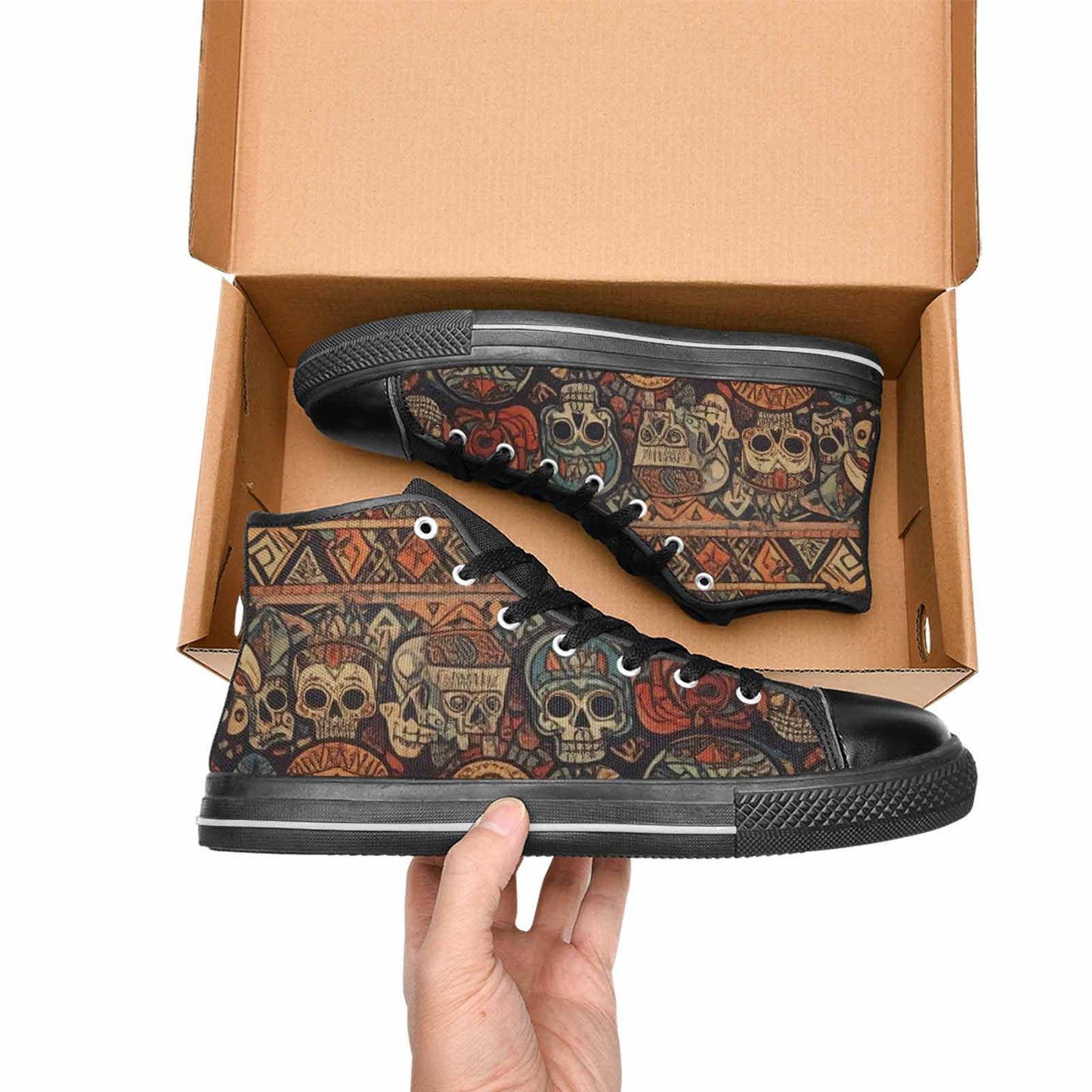 MEN'S Skulls - Tribal-Patterned- High Top Canvas Dreamcore Shoes