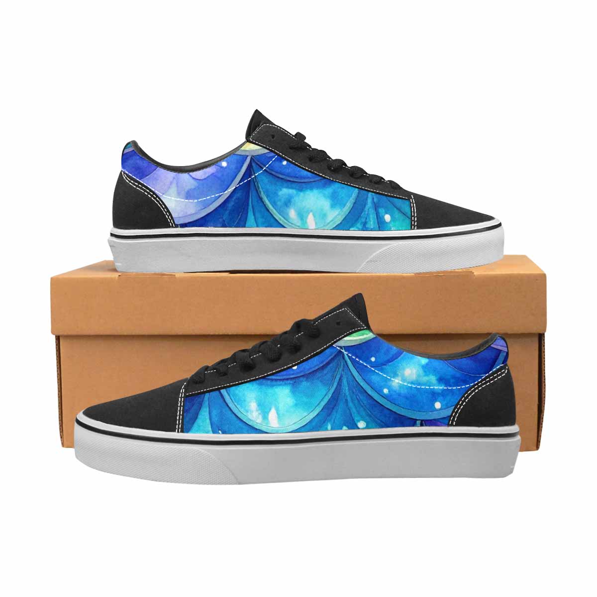 MEN'S Mermaid Scale Canvas Lace-Up Vivid Custom Sneakers