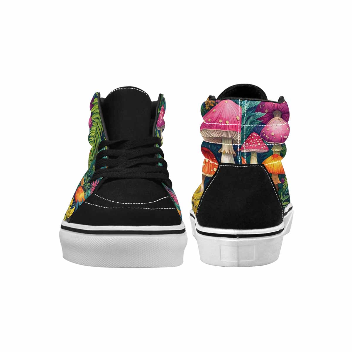 MEN'S Mushrooms Botanical Mushrooms High Top Canvas Vibrant Chaos Custom Sneakers