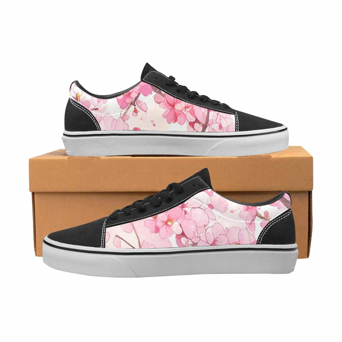 WOMEN'S Cherry Blossom Branch Lace-Up Canvas Vivid Sneakers