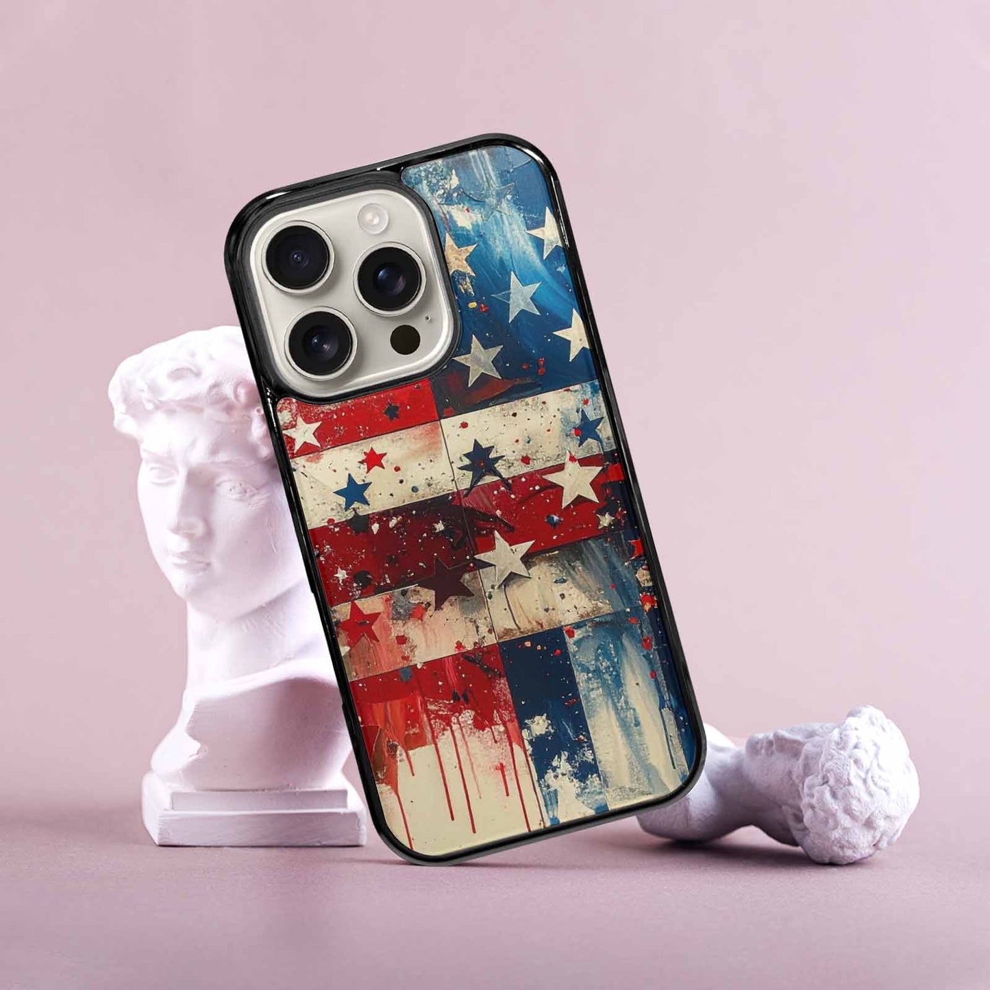 iPhone 16 Pro Case — Patriotic Stars And Stripes American Stars, Personalized Phone Case