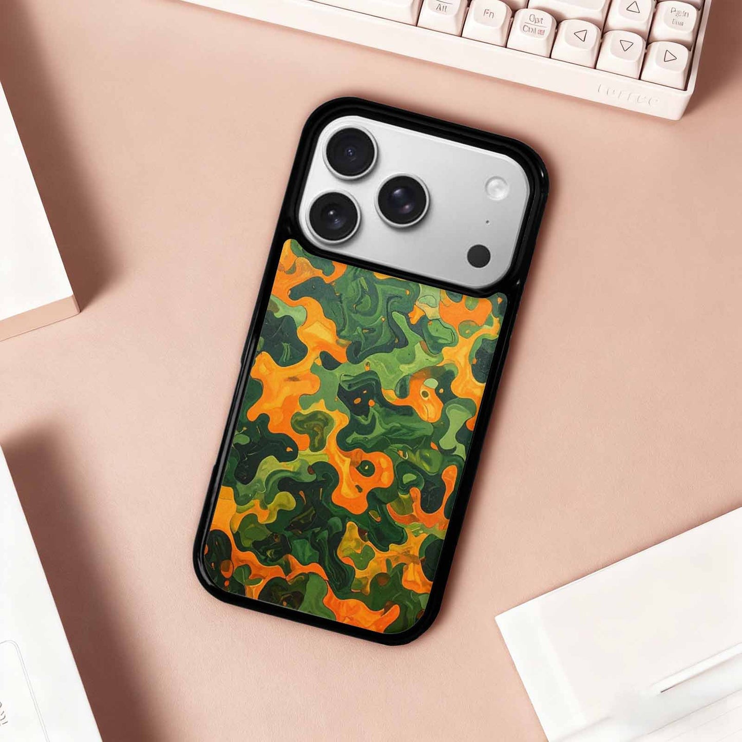 iPhone 17 Pro Case — Small Military Camouflage Blotch Pattern Camo, Custom Art Phone Cover