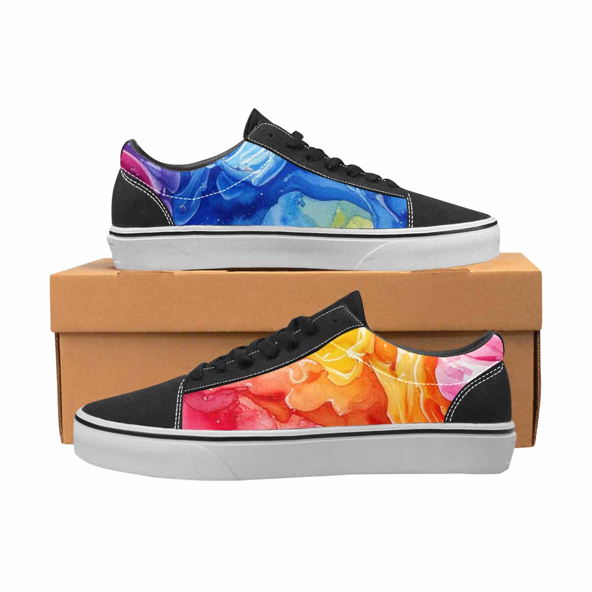 MEN'S Melting Icecream Collage Canvas Lace-Up Y2K Sneakers