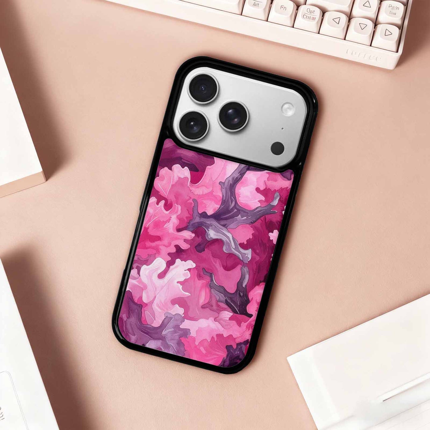 iPhone 17 Pro Case — Small Military Camouflage Blotch Pattern Camo, Unique Phone Case Design