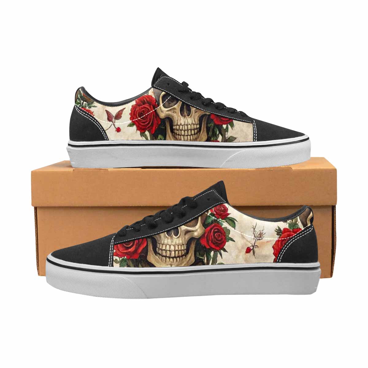 WOMEN'S Skull Roses Tree Lace-Up Canvas Aesthetic Custom Shoes
