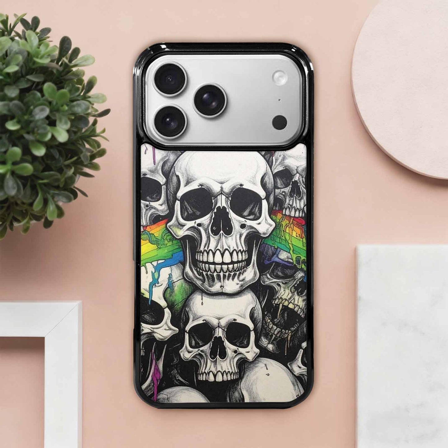 iPhone 17 Pro Max Case — Rainbow From Skull\'s Mouth Gothic Skulls, Unique Phone Case Design