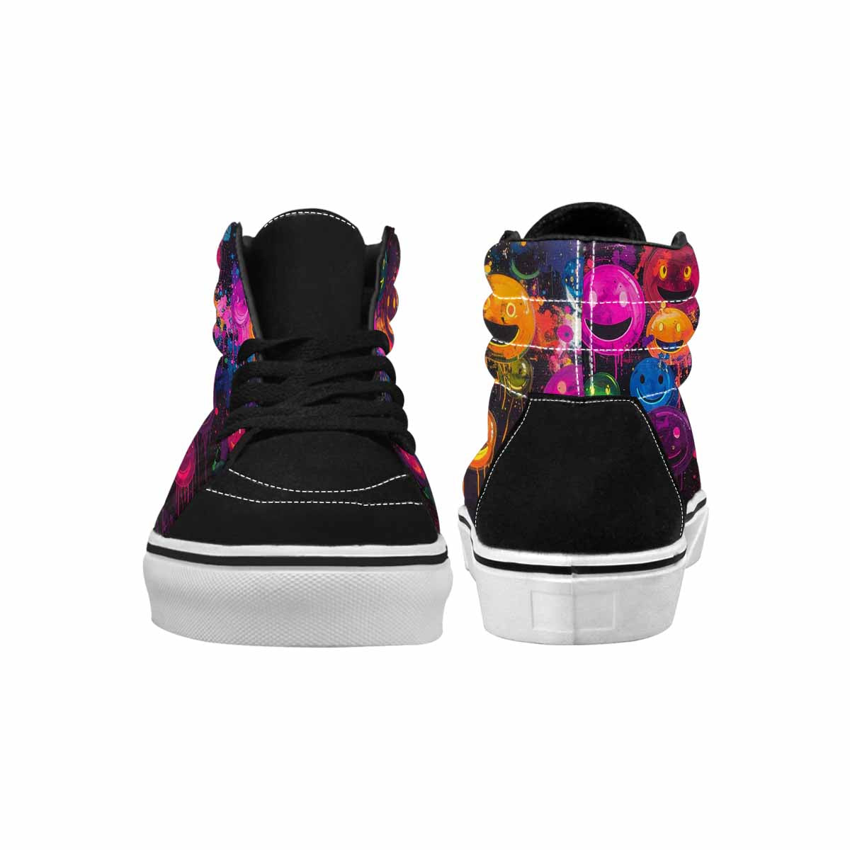 MEN'S Smiley Faces × Glow High Top Canvas Dreamlike Custom Shoes